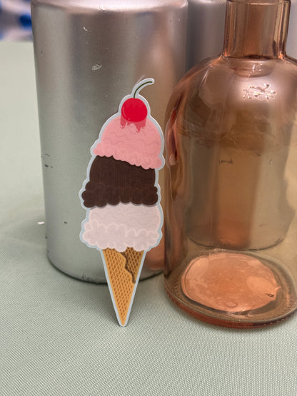 Waffle Cone Ice Cream Sticker