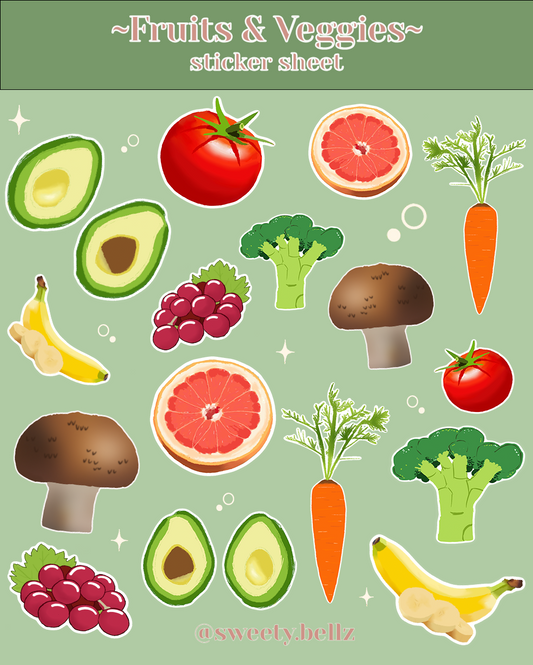 Vegetable Sticker Sheet