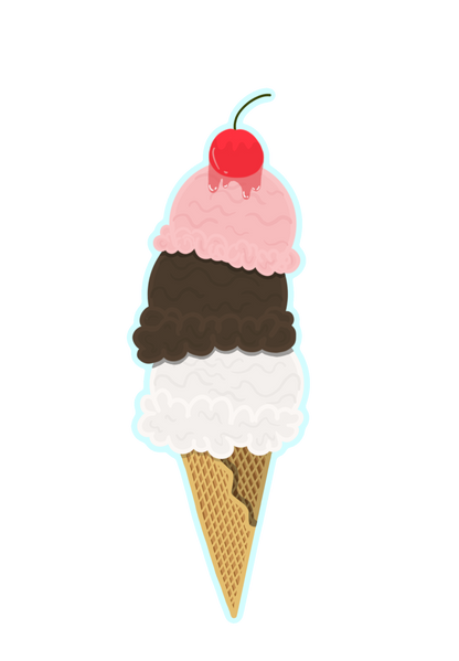 Waffle Cone Ice Cream Sticker